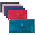 Better Office Products Reusable Poly Envelopes, 975in x 55in Asst'd Colors, Transparent, Side Loading, 1in Gusset, 36PK 34636-36PK
